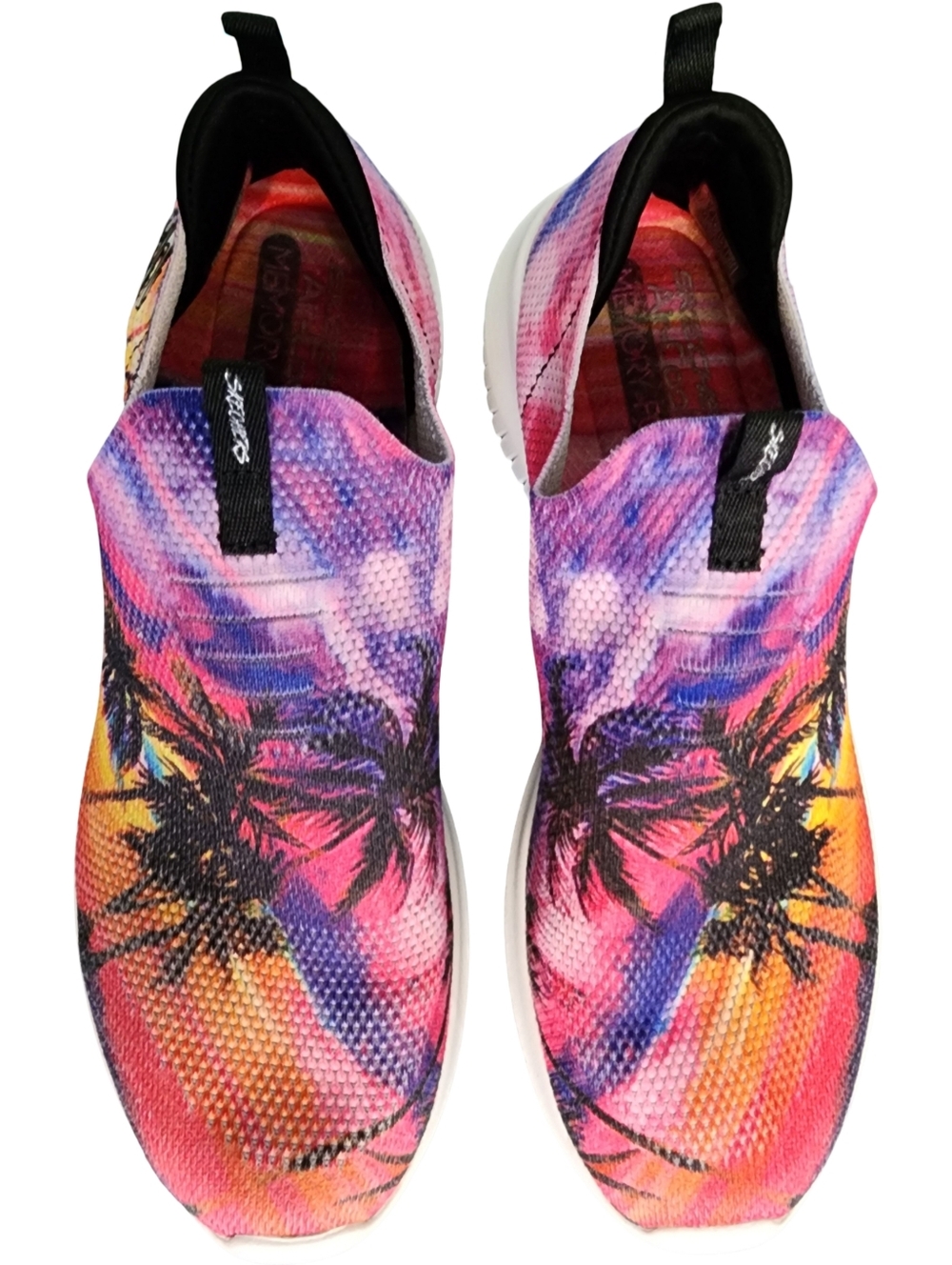 SKECHERS Vintage Women's Air Cooled Memory Foam Slip-On Palm Love Sneakers Sz 10